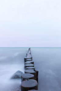 Germany, Mecklenburg-Western Pomerania, Wustrow, breakwater, groynes, Baltic Sea. Germany, Mecklenburg-Western Pomerania, Wustrow, breakwater, groynes, Baltic Sea.